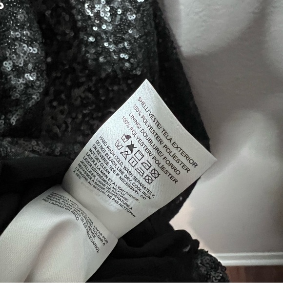 Lucky Brand women’s matte black sleeveless sequin shift mini dress size: Large - Picture 5 of 5